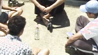 Four young homos fool around before fucking bareback