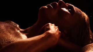 Beautiful blonde cums multiple times in hot erotic threesome