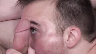Declan Gray on his fours to welcome Mike Edge inside his hole