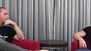 Following a brutal throat fist Mach rides a huge dick raw