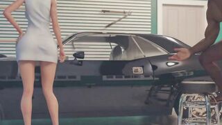 Blonde Babe Rides Mature BBC Car Service