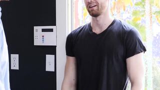Handsome young gay Jacob Peterson barebacked by ginger lover