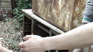 Cute straight Latino sucks his first dick and gets DP action