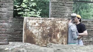 Cute straight Latino sucks his first dick and gets DP action