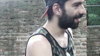 Cute straight Latino sucks his first dick and gets DP action