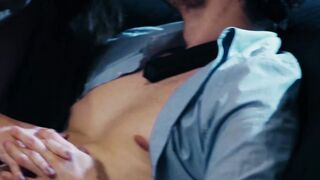 Naughty Anya Krey blindfolds her lover before giving him BJ