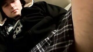 Skinny straight amateur Slip jacks his cock off solo