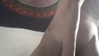 Cute transgender Olly Jackson stuffs his hole with a dildo