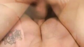 Tattooed fit daddy slides his cock into twinks tight opening