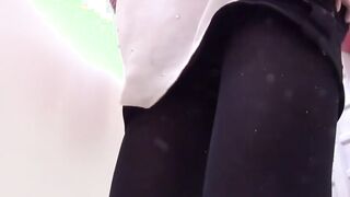 Japanese babes go to a public toilet and pee on hidden cam