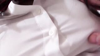 Busty amateur brunette moans for more during hardcore sex