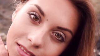 Sabrisse an alluring brunette is teasing in erotic slow motion