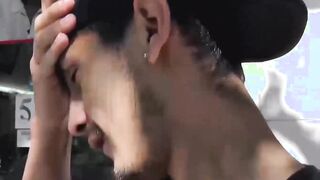 Latino with bare back engages in wild pickup sex and receives a facial