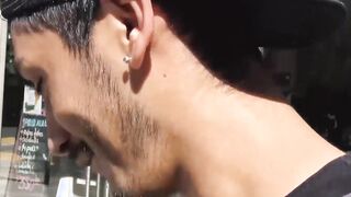 Latino with bare back engages in wild pickup sex and receives a facial