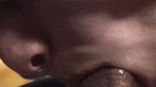 Young gay cummed on after bareback fuck with a mature dick