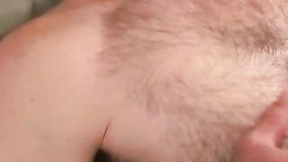 Older tattooed homo jerks off his big dick in the bedroom
