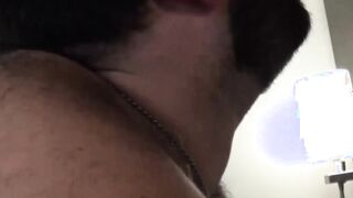 Naughty bear Sam Black fingered and ass drilled after BJ