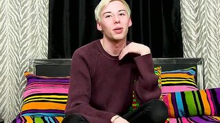 Solo twink Jax Marnell drills ass with toy and wanks cock