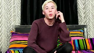 Solo twink Jax Marnell drills ass with toy and wanks cock