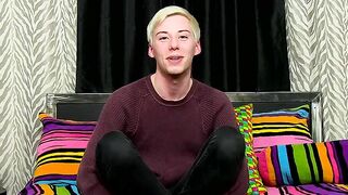 Solo twink Jax Marnell drills ass with toy and wanks cock