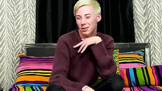Solo twink Jax Marnell drills ass with toy and wanks cock
