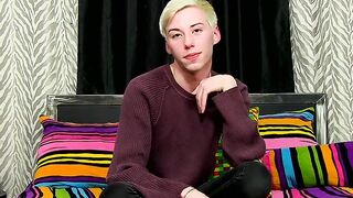 Solo twink Jax Marnell drills ass with toy and wanks cock