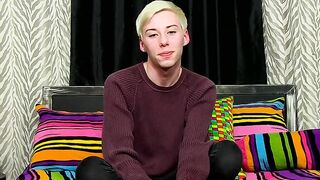 Solo twink Jax Marnell drills ass with toy and wanks cock
