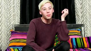 Solo twink Jax Marnell drills ass with toy and wanks cock