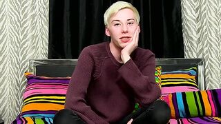 Solo twink Jax Marnell drills ass with toy and wanks cock