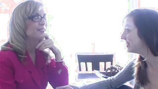 Sexy lesbian MILF savoring the pussy of her young stepdaughter