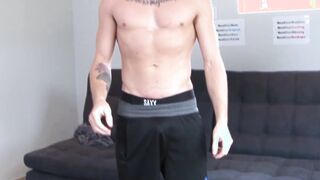Handsome Tanner Hyde teasing with his body while jerking off