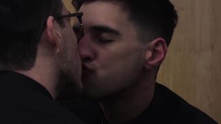 Cleric blows partner prior to having his butt hole railed crude