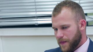 Gay in suit  to suck dick and takes anal slamming