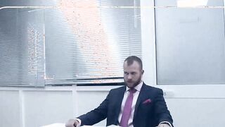 Gay in suit  to suck dick and takes anal slamming