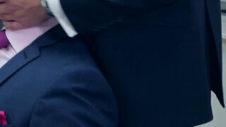 Gay in suit  to suck dick and takes anal slamming