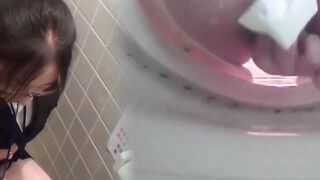 The most blazing point of Japanese darlings peeing in the latrine