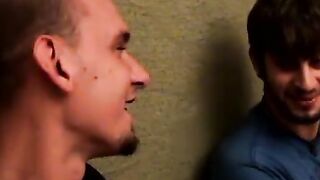 Handsome hairy stud receives passionate handjob and blowjob