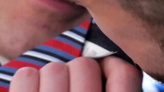 Financial specialists in suits suck and buttcentric screw after work
