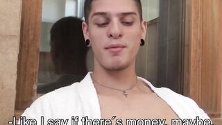 Tattooed jock pounded POV doggystyle bareback in spa