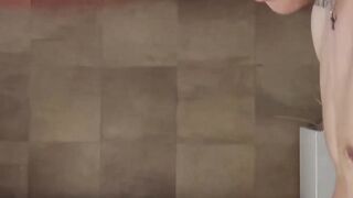 Tattooed jock pounded POV doggystyle bareback in spa