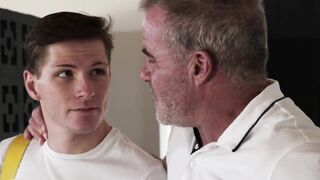 Following a shoddy blowjob kinky twink rides stepdads big fat cock