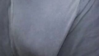 Rough older dude strips naked and slowly masturbates solo
