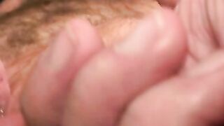 Rough older dude strips naked and slowly masturbates solo