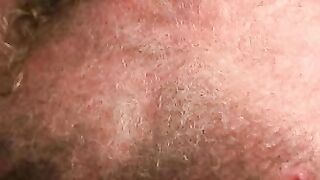 Rough older dude strips naked and slowly masturbates solo