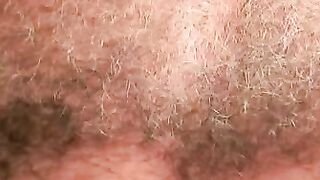 Rough older dude strips naked and slowly masturbates solo