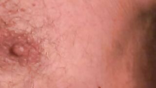 Mature hairy hunk pulls on his throbbing boner and loves it