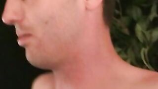 Young man with nice ass pulls on his throbbing hard cock