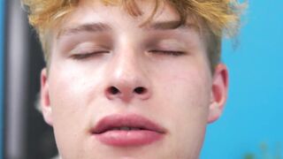 Curly haired hottie Lecio Mar strokes his pink long cock