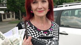 Czech Streets 111 Mrs Irena loves money and cocks