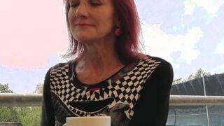 Czech Streets 111 Mrs Irena loves money and cocks